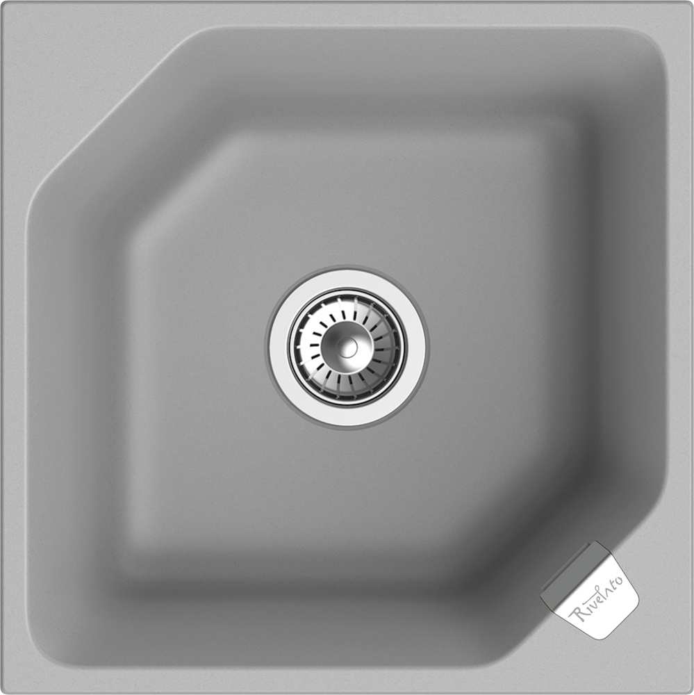 RIVELATO Мойка LOCUS 50 1-чаш 500*500 grigio metallizzato арт., фото 1